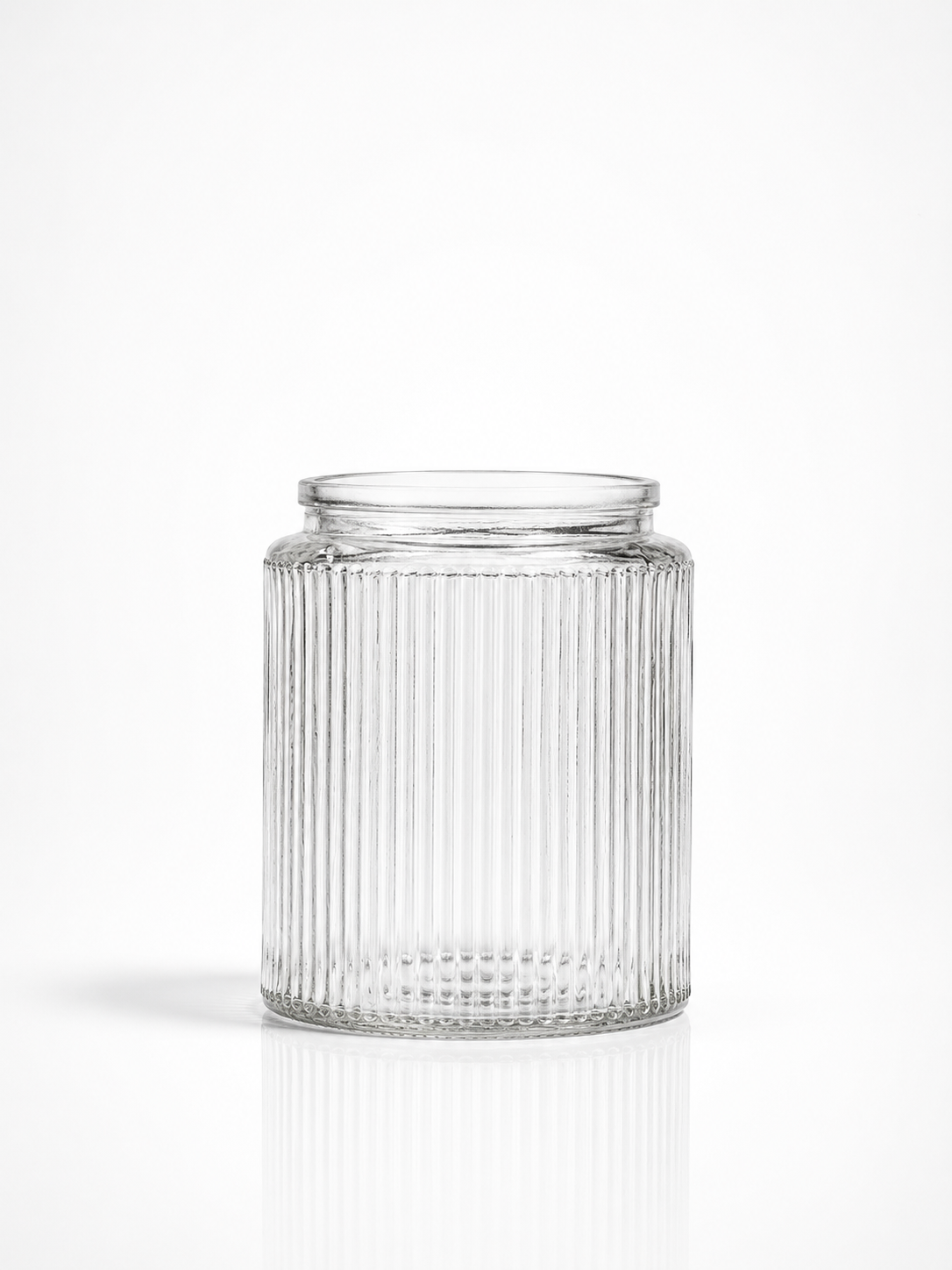 Fine-Ribbed Cylinder Jar